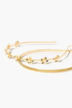 Faux Pearl Flower Headband Set