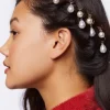 Faux Pearl Hair Ring Set
