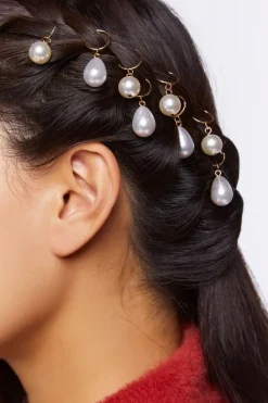 Faux Pearl Hair Ring Set