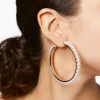 Faux Pearl Hoop Earrings