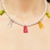 Faux Pearl Teddy Bear Necklace