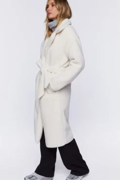Faux Shearling Belted Coat