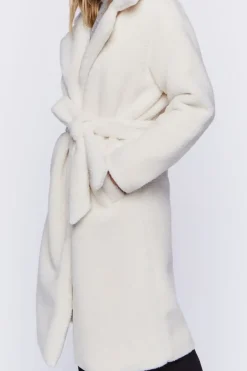 Faux Shearling Belted Coat