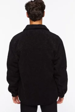 Faux Shearling Button-Up Jacket