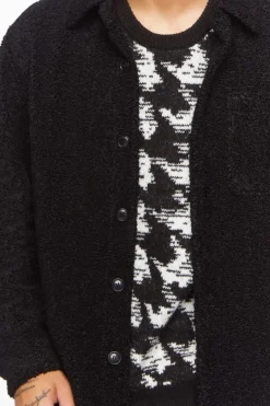 Faux Shearling Button-Up Jacket