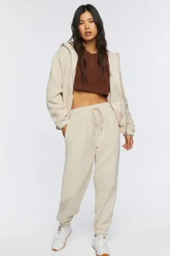 Faux Shearling Drawstring Joggers