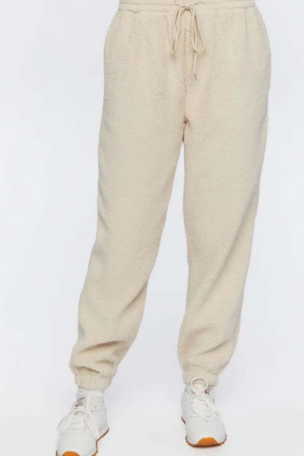 Faux Shearling Drawstring Joggers