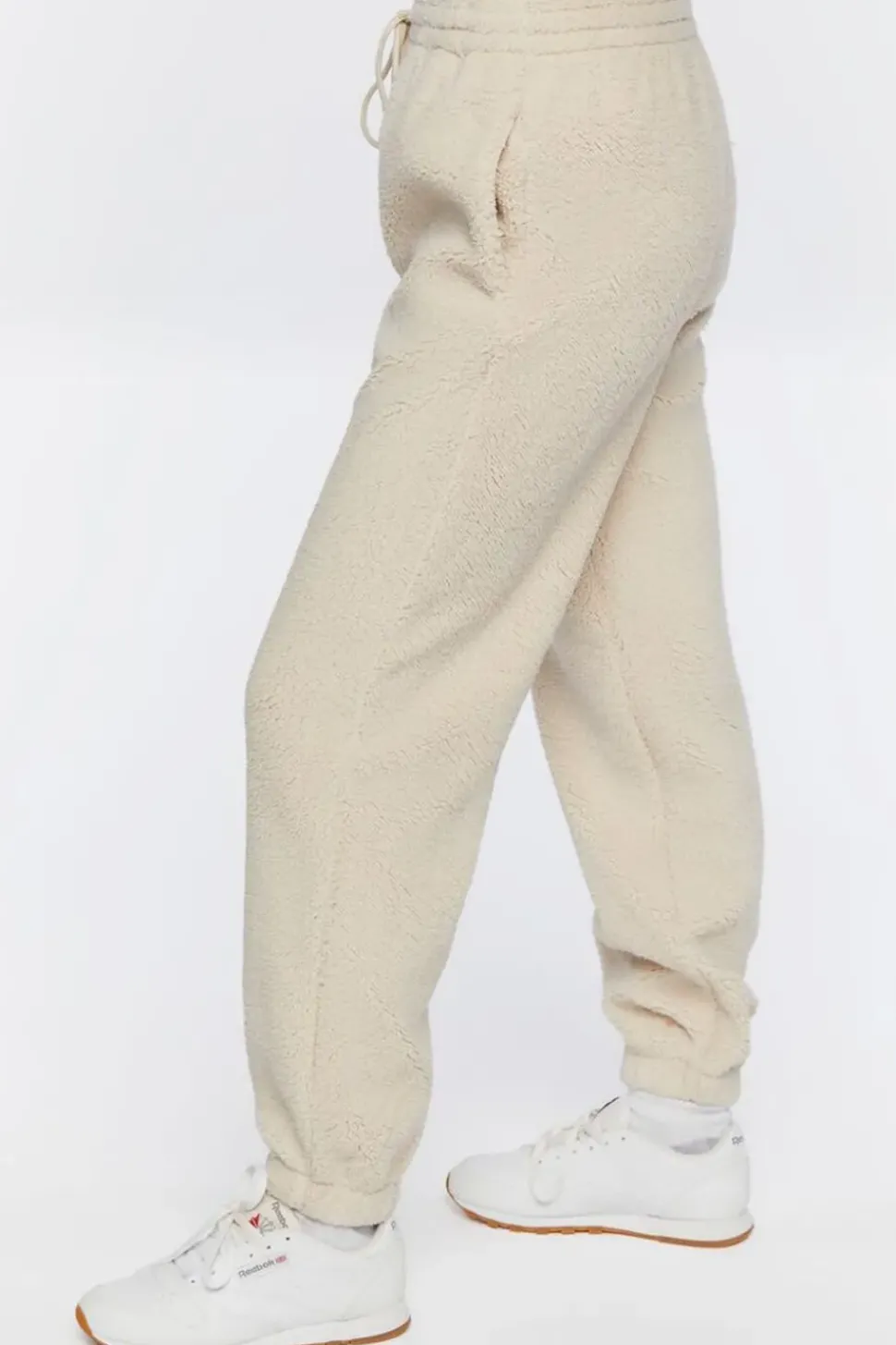 Faux Shearling Drawstring Joggers