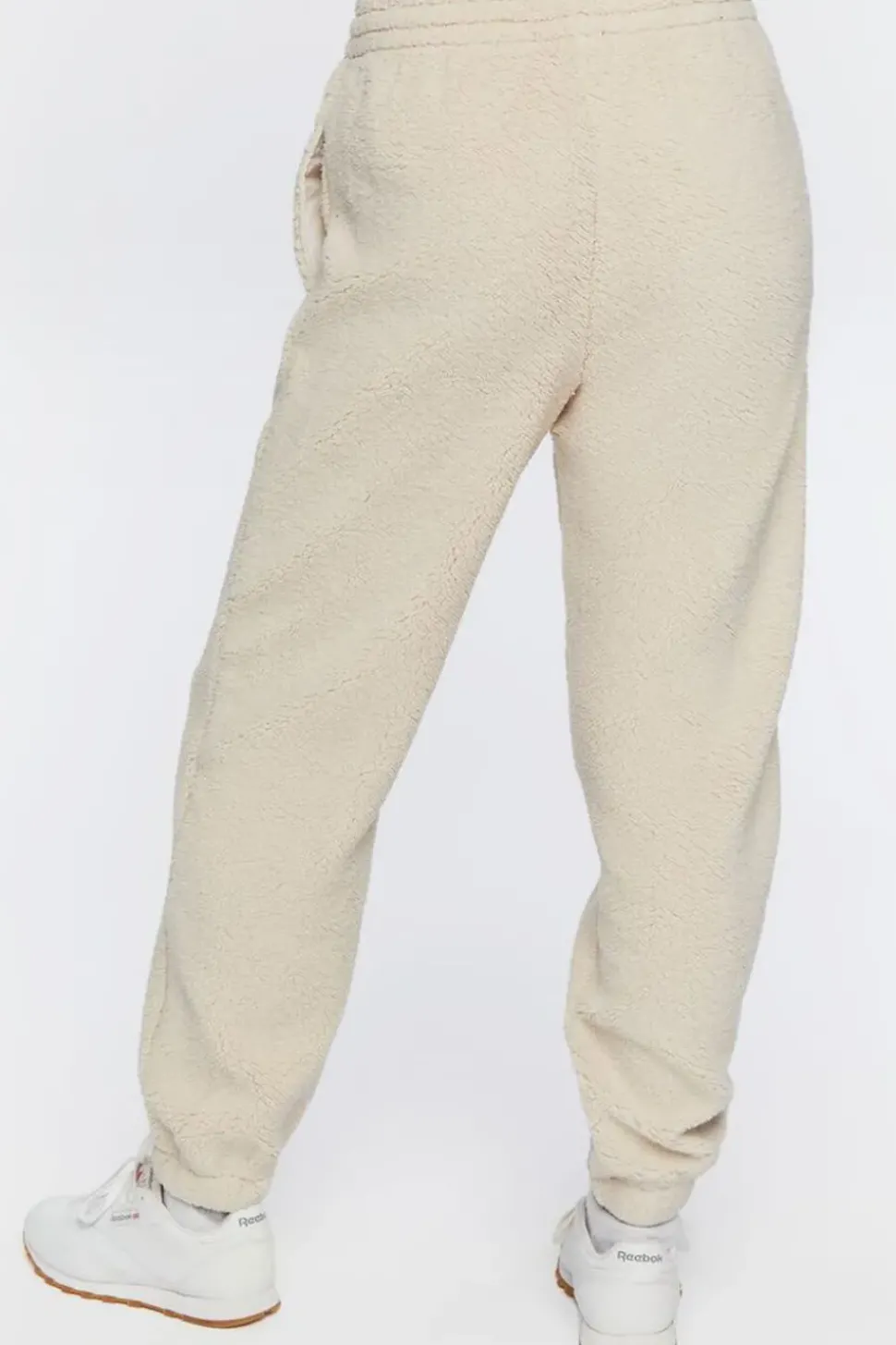 Faux Shearling Drawstring Joggers