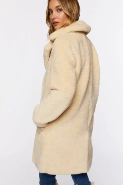 Faux Shearling Duster Coat