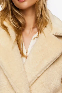 Faux Shearling Duster Coat