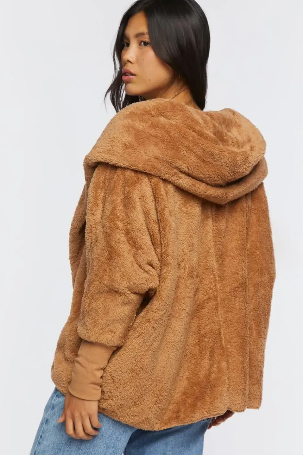 Faux Shearling Hooded Jacket
