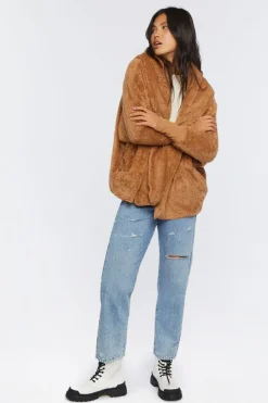 Faux Shearling Hooded Jacket