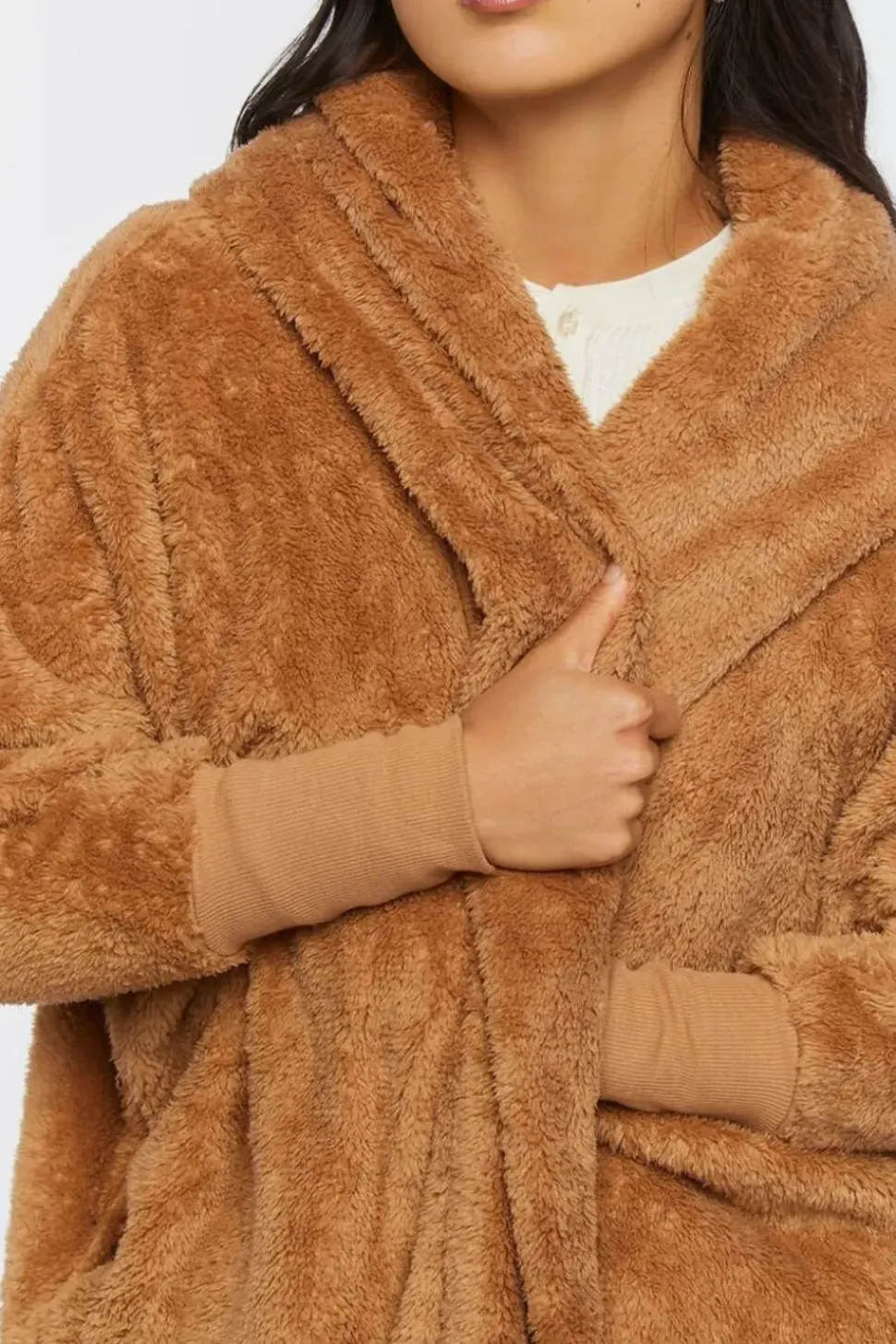 Faux Shearling Hooded Jacket