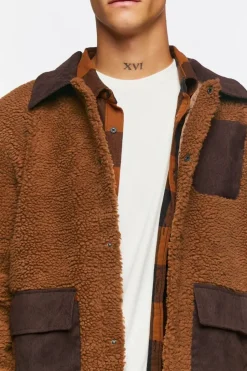 Faux Shearling Snap-Button Jacket