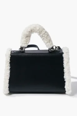 Faux Shearling-Trim Crossbody Bag