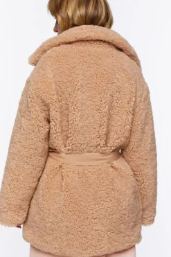 Faux Shearling Wrap Teddy Coat
