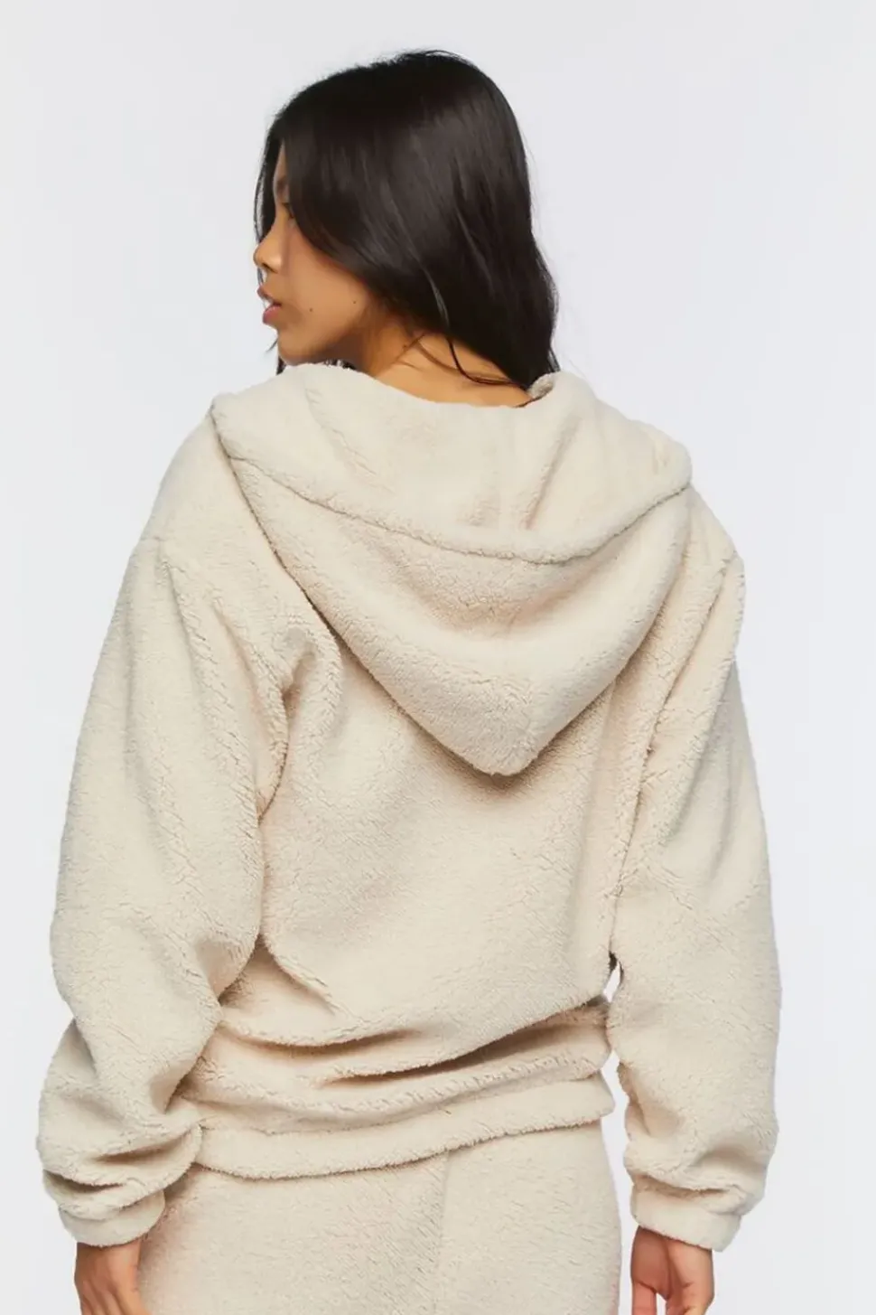 Faux Shearling Zip-Up Hoodie