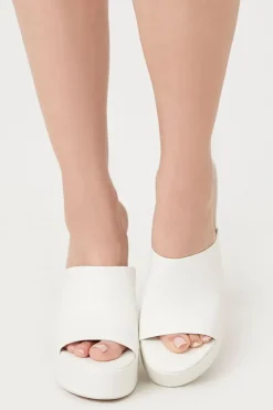 Faux Snakeskin Platform Block Heels