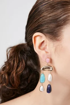 Faux Stone Chandelier Earrings