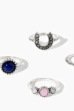 Faux Stone Ring Set