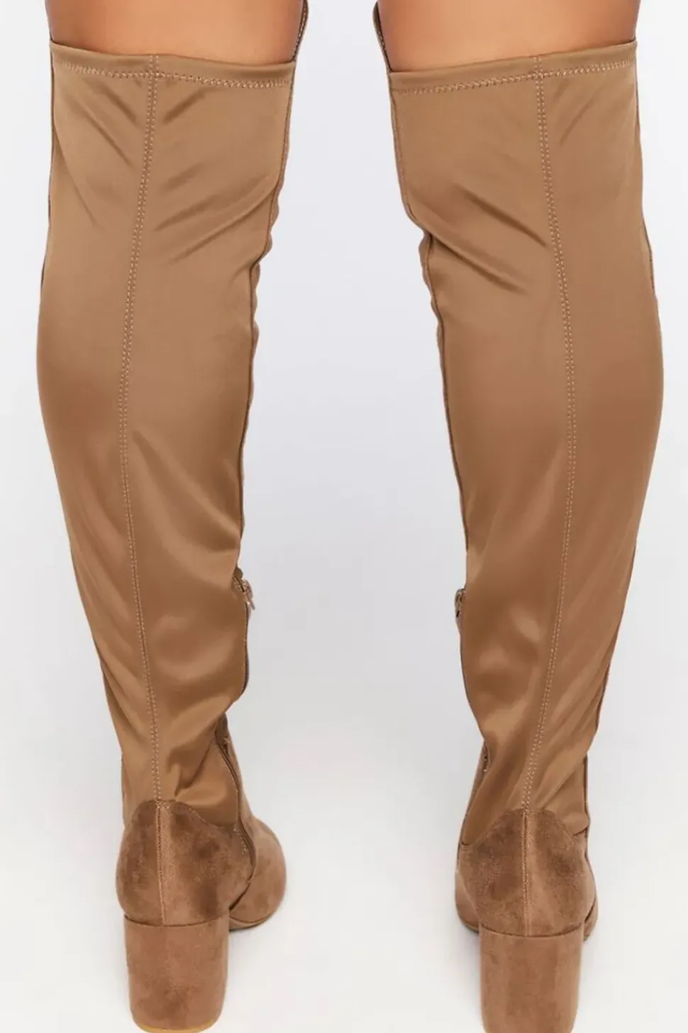 Faux Suede Block Heel Boots (Wide)