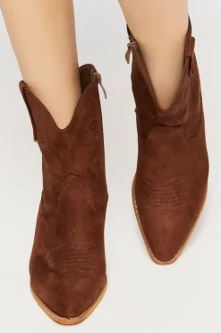 Faux Suede Cowboy Boots