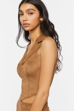 Faux Suede Crop Top