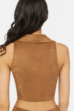 Faux Suede Crop Top