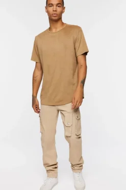 Faux Suede Curved Tee