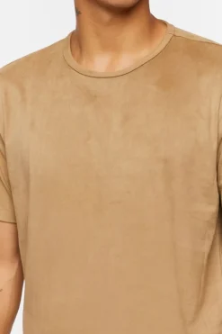 Faux Suede Curved Tee