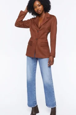 Faux Suede Cutout Blazer