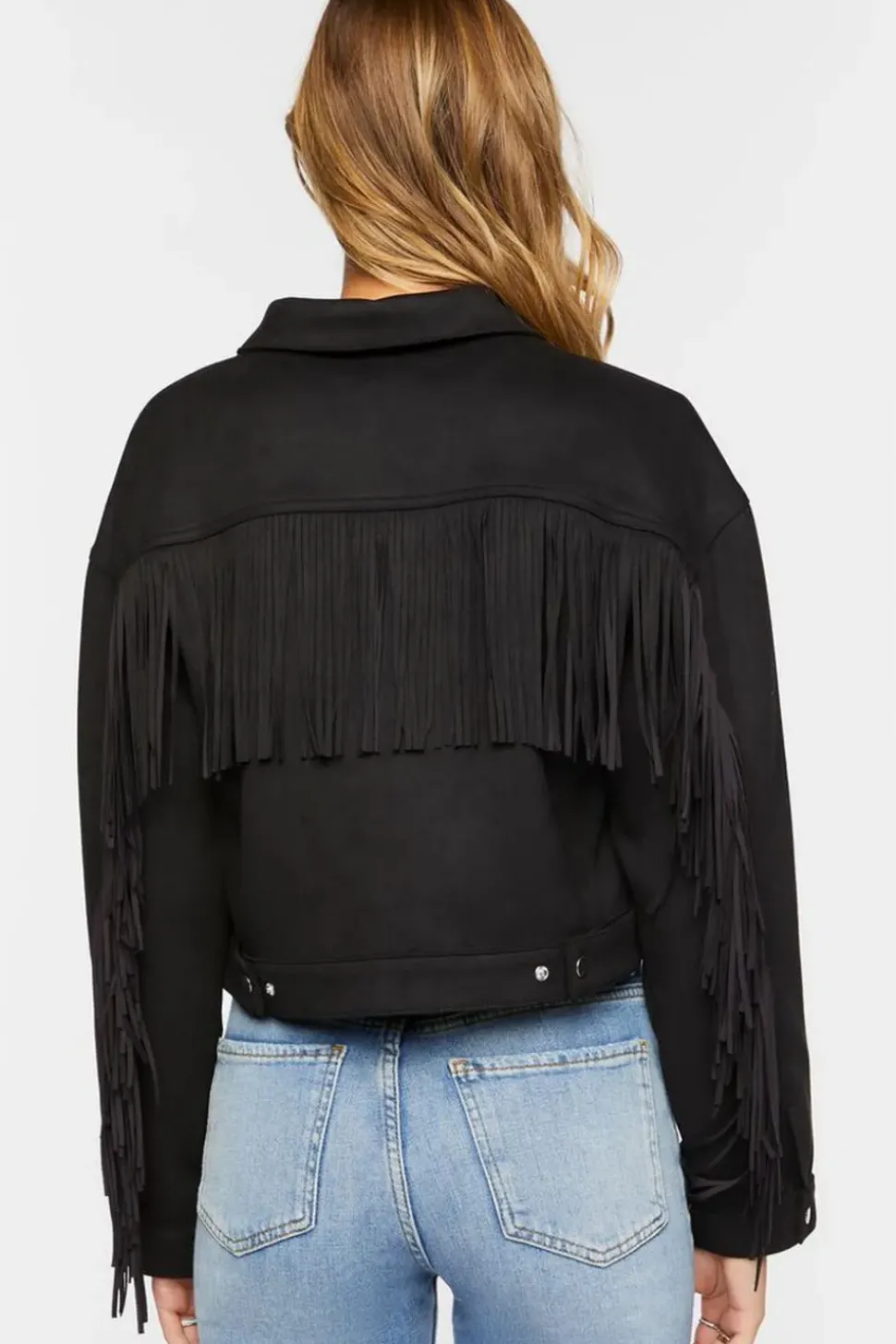 Faux Suede Fringe Jacket