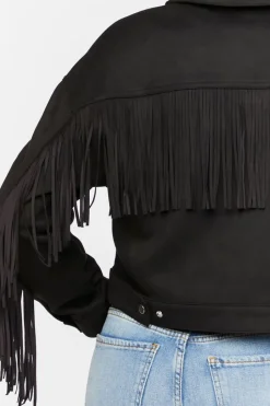 Faux Suede Fringe Jacket