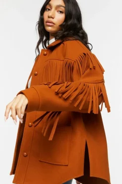 Faux Suede Fringe Shacket