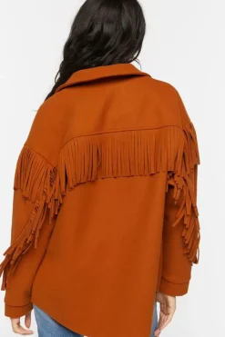 Faux Suede Fringe Shacket