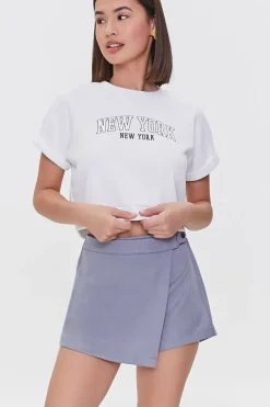 Faux Suede High-Rise Skort
