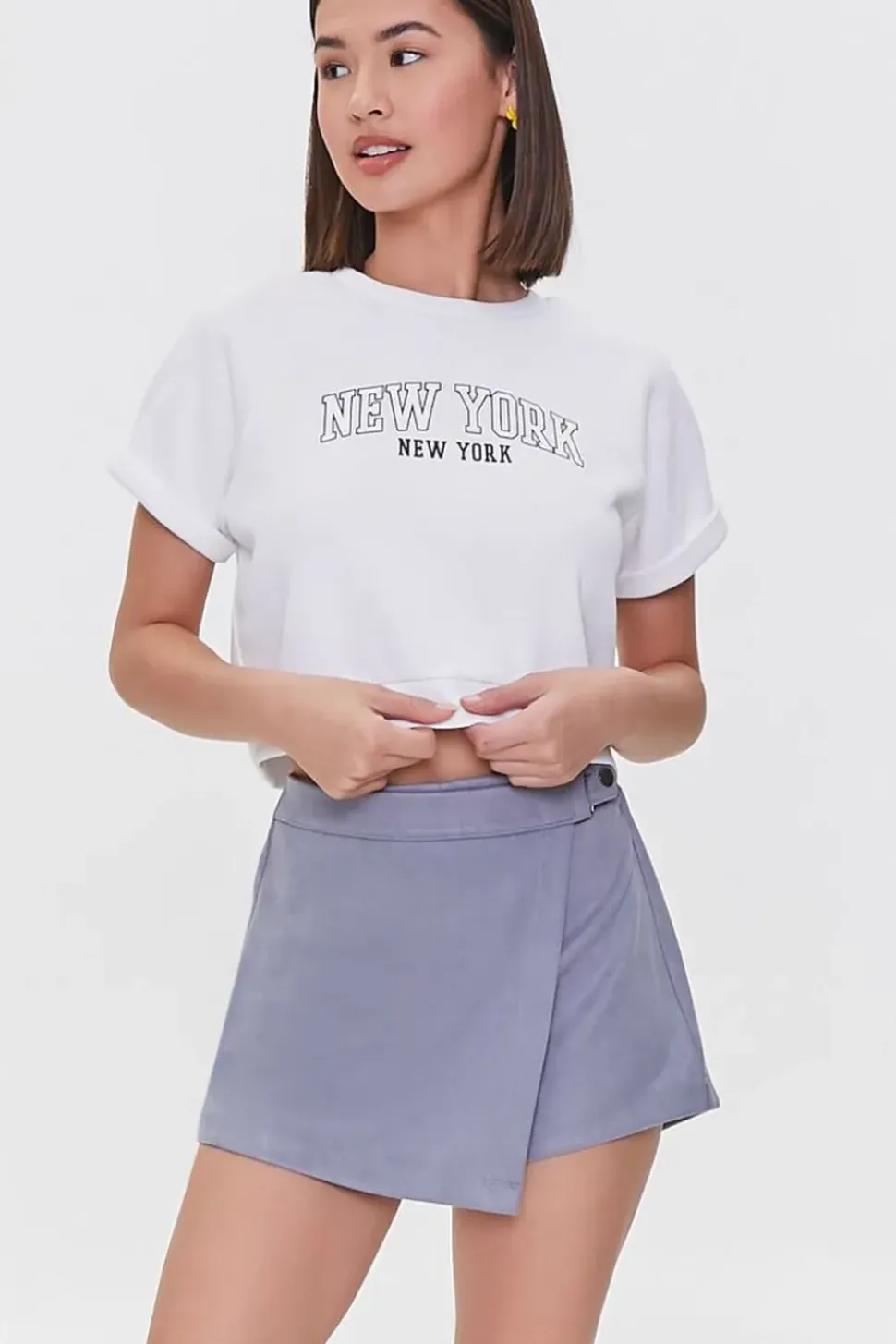Faux Suede High-Rise Skort