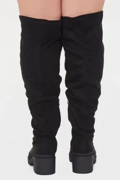 Faux Suede Knee-High Boots (Wide)