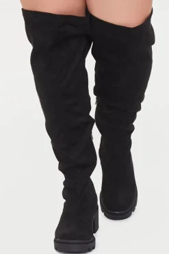 Faux Suede Knee-High Boots (Wide)