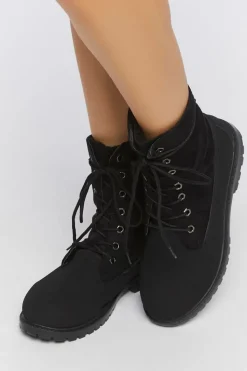Faux Suede Lace-Up Booties