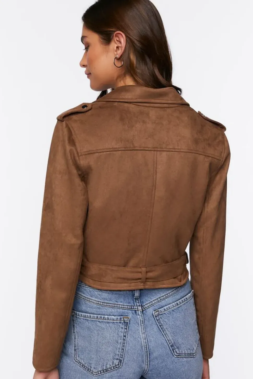 Faux Suede Moto Jacket