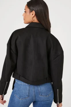 Faux Suede Moto Jacket