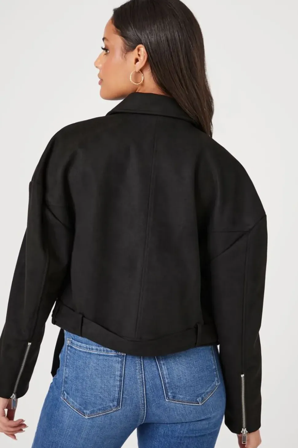 Faux Suede Moto Jacket