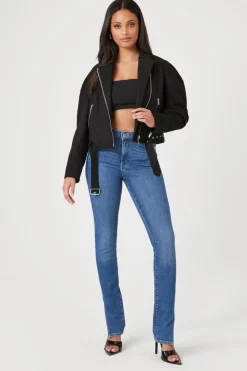 Faux Suede Moto Jacket