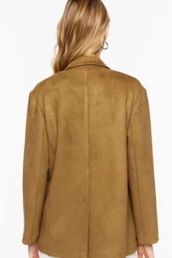 Faux Suede Notched Blazer