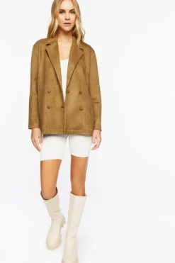 Faux Suede Notched Blazer