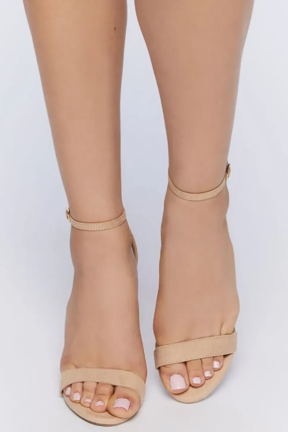 Faux Suede Open-Toe Heels