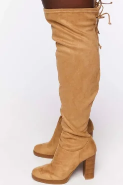 Faux Suede Over-The-Knee Boots (Wide)
