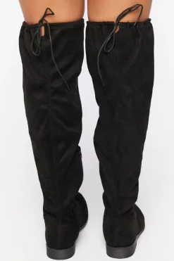 Faux Suede Over-The-Knee Boots (Wide)